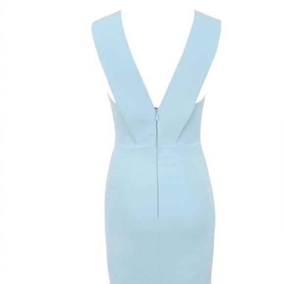 House Of CB, 'Selma' Light Blue plunge Crepe Dress, Size Small - NWT - Picture 5 of 12